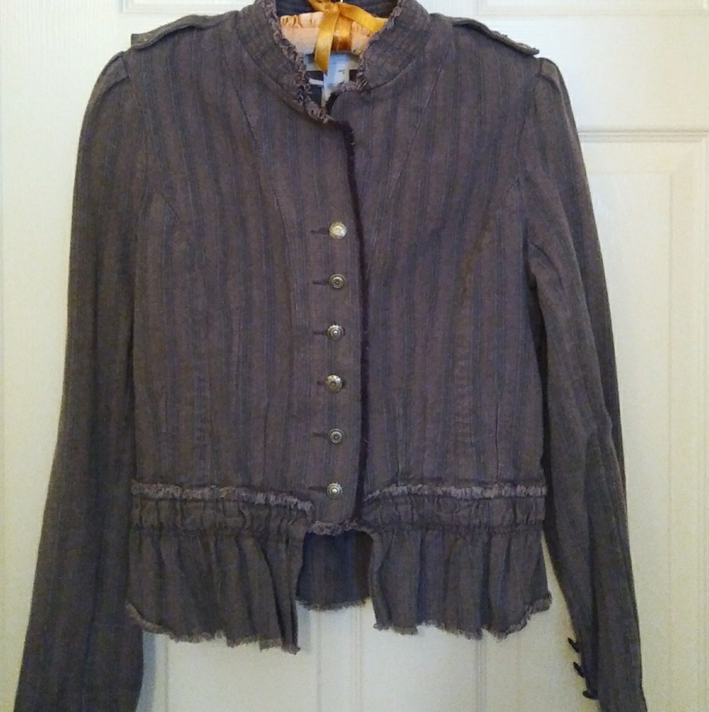 Urban Outfitters Military Ruffles Jacket Coat M - Picture 2 of 4